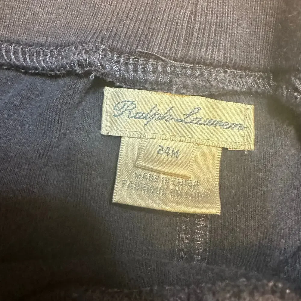 Ralph Lauren Navy Blue Velour Sweat Pants sz 24M